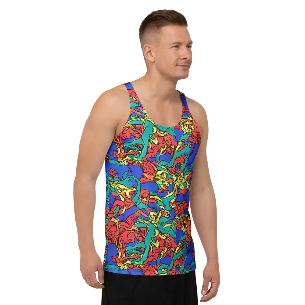 Vivid Bloomstorm on Men's Tank Top — Right Front