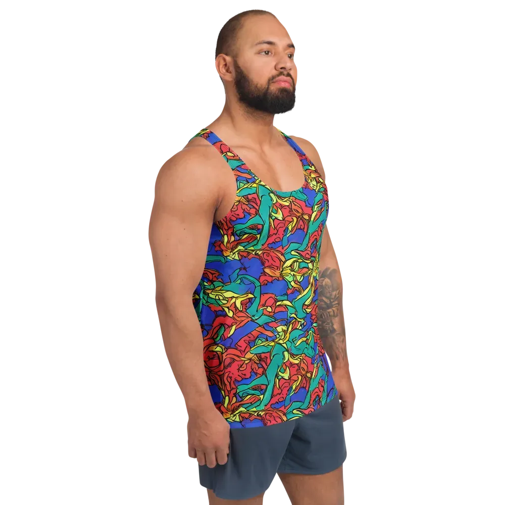 Vivid Bloomstorm on Men's Tank Top — Right Front