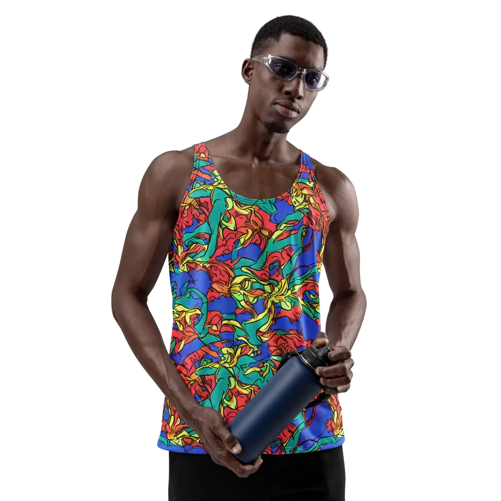 Vivid Bloomstorm on Men's Tank Top — Front