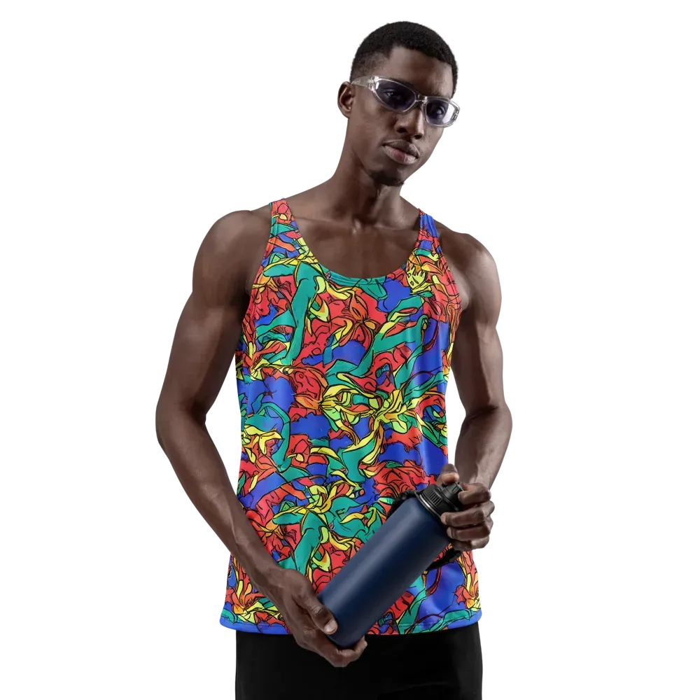 Vivid Bloomstorm on Men's Tank Top — Front