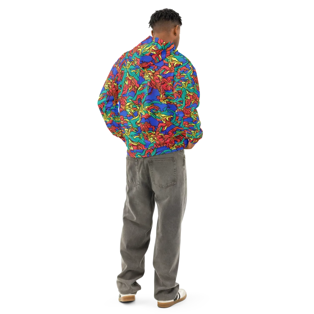Vivid Bloomstorm on Cotton Hoodie — Back