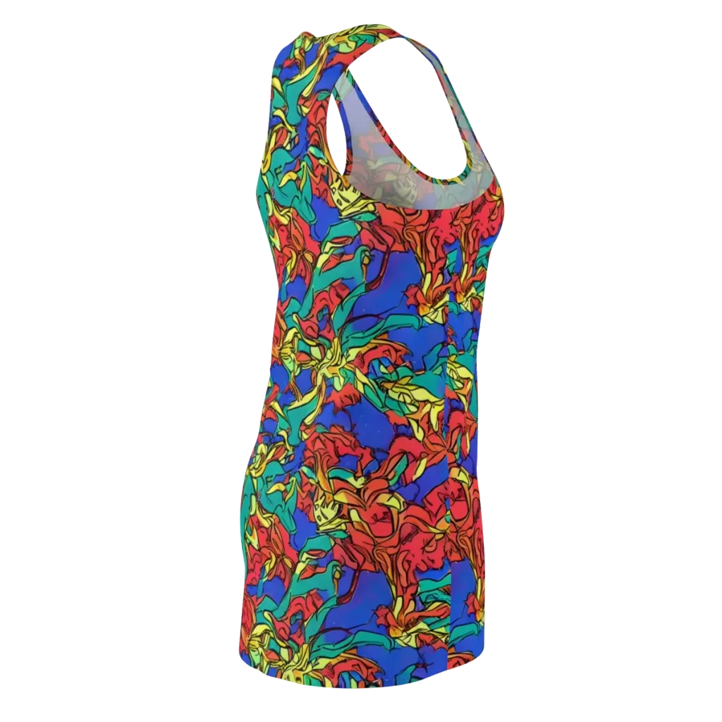 Vivid Bloomstorm on Racerback Dress — Back Side