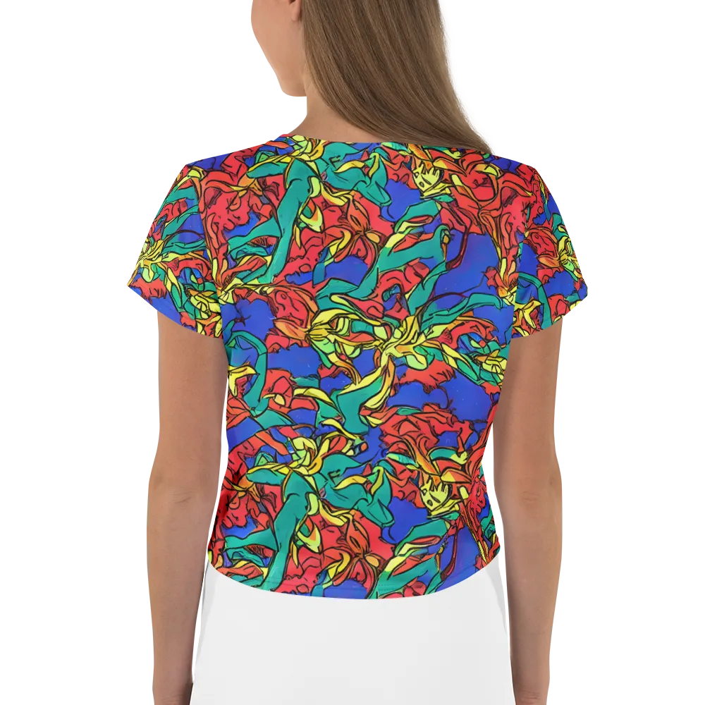 Vivid Bloomstorm on Crop Tee — Back