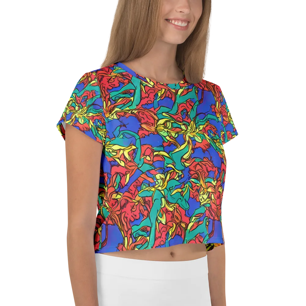 Vivid Bloomstorm on Crop Tee — Right