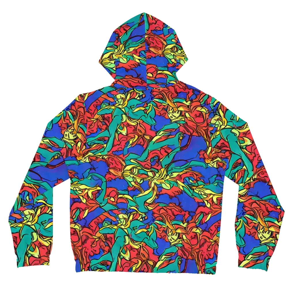 Vivid Bloomstorm on Women's Full-Zip Hoodie — Back