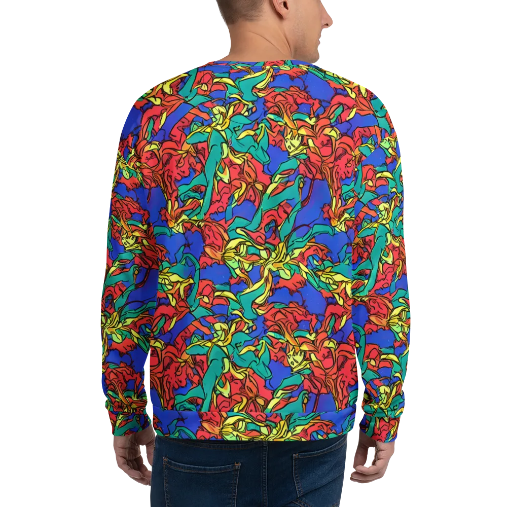 Vivid Bloomstorm on Sweatshirt — Back