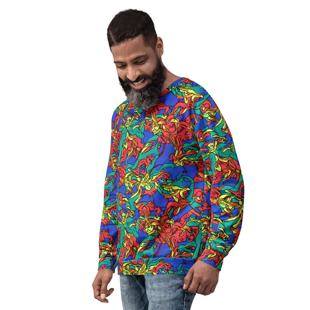 Vivid Bloomstorm on Sweatshirt — Left Front