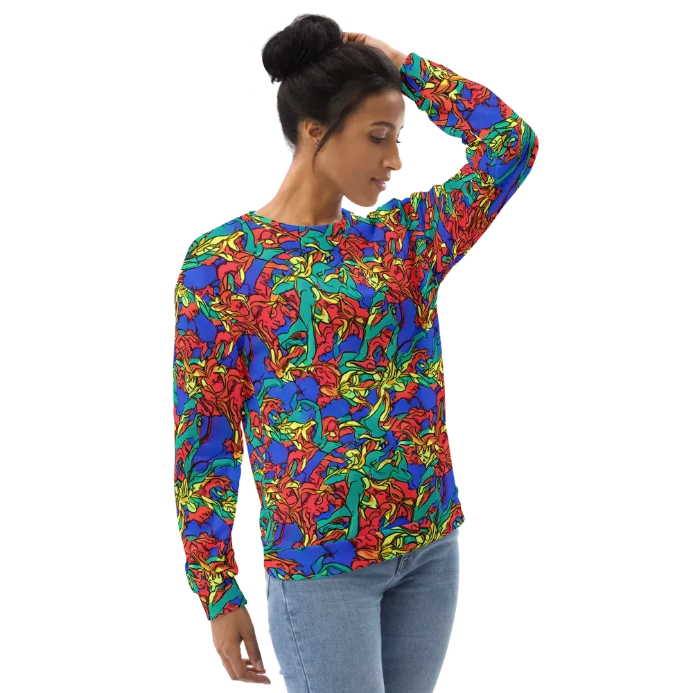 Vivid Bloomstorm on Sweatshirt — Right Front