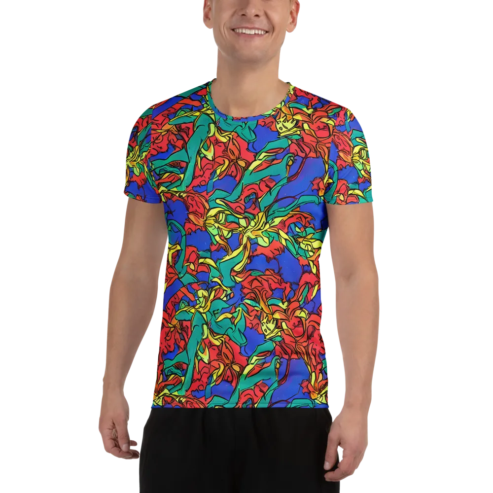 Vivid Bloomstorm on Men's Athletic T-Shirt — Front
