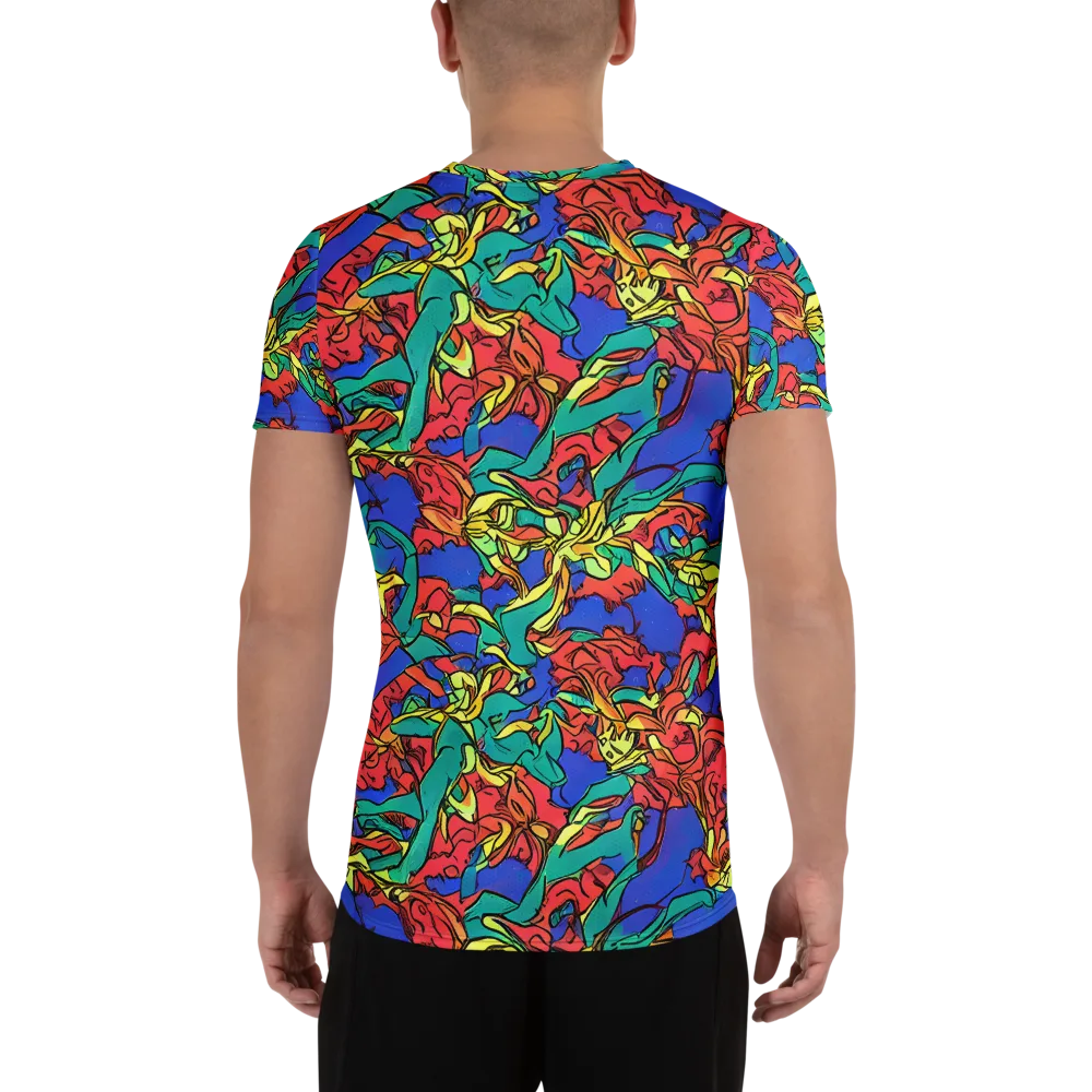 Vivid Bloomstorm on Men's Athletic T-Shirt — Back