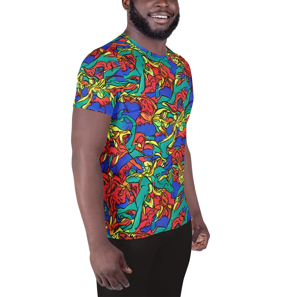 Vivid Bloomstorm on Men's Athletic T-Shirt — Right