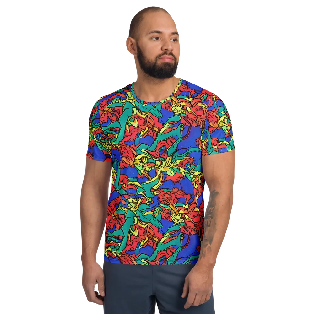 Vivid Bloomstorm on Men's Athletic T-Shirt — Front