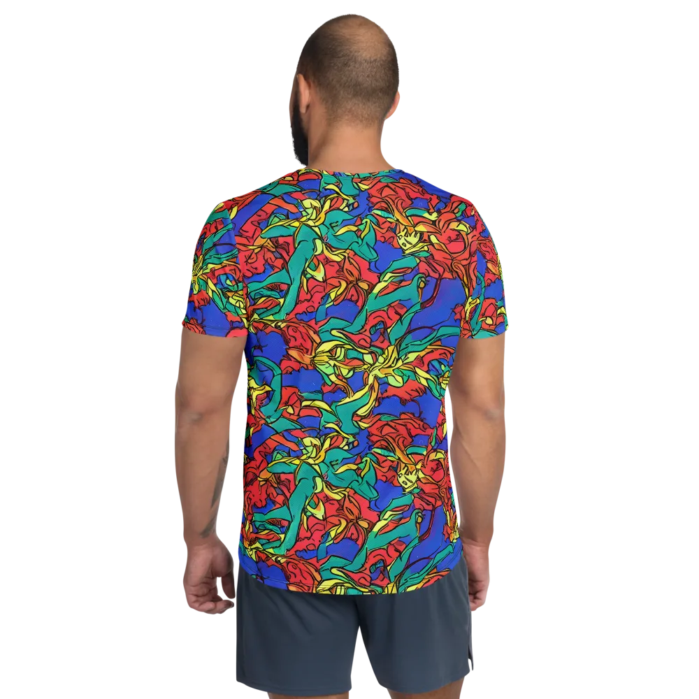 Vivid Bloomstorm on Men's Athletic T-Shirt — Back