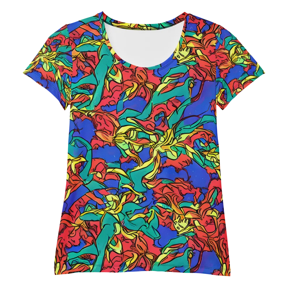 Vivid Bloomstorm on Women's Athletic T-Shirt — Front