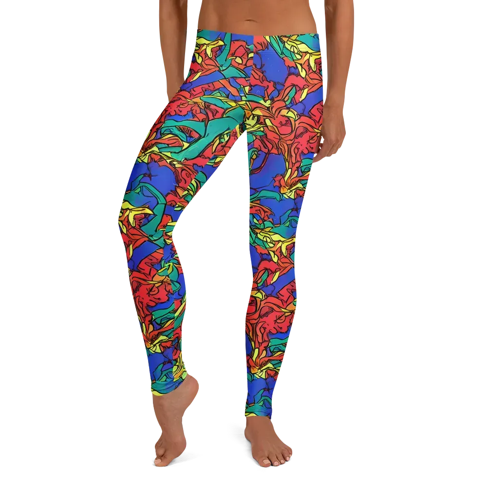 Vivid Bloomstorm on Leggings — Front