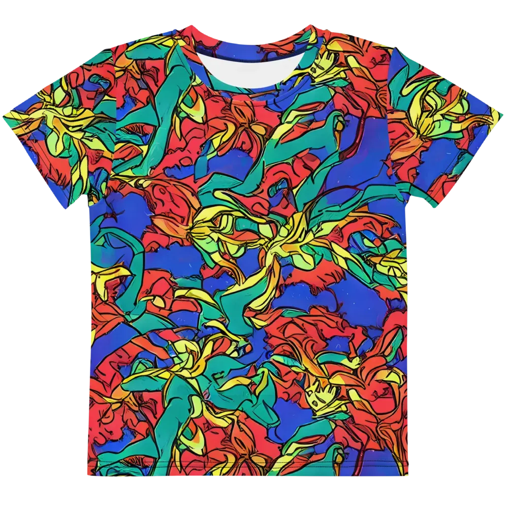 Vivid Bloomstorm on Kids Crew Neck T-Shirt — Front
