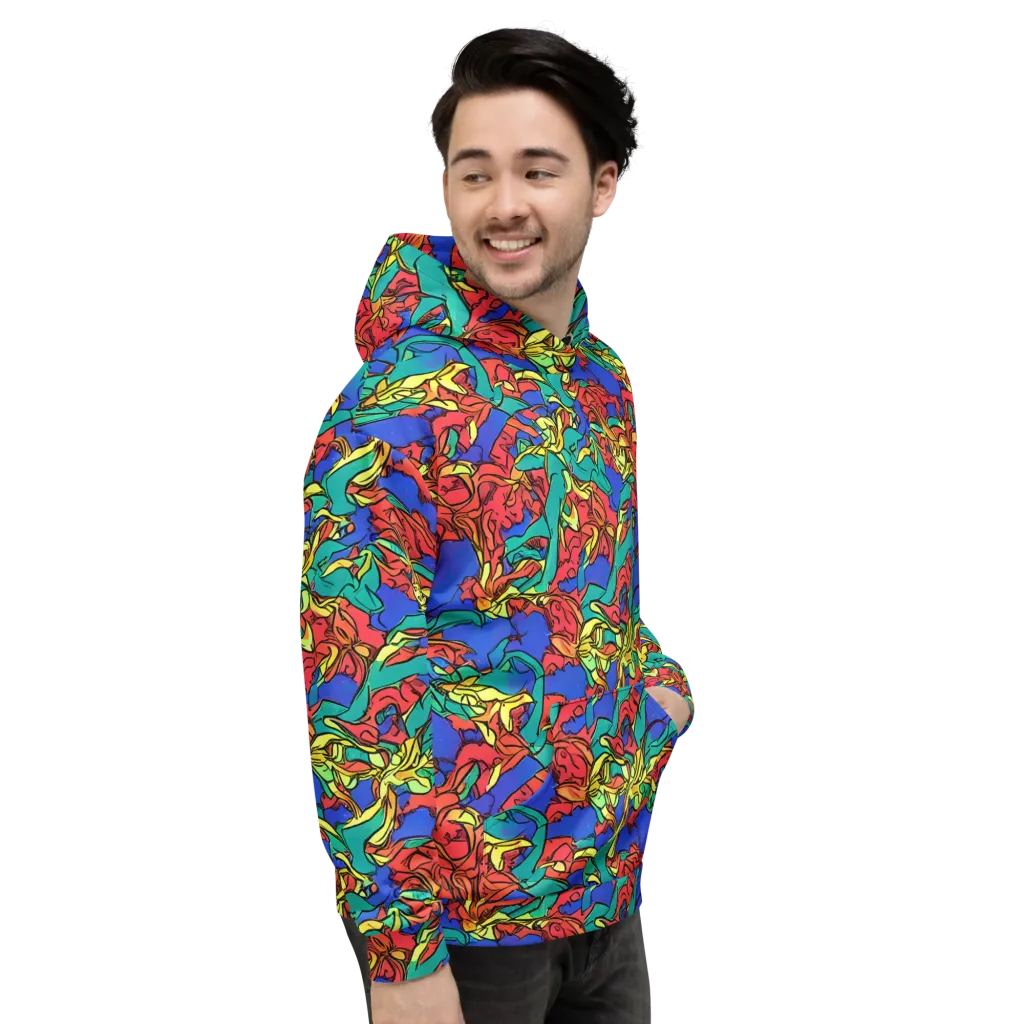 Vivid Bloomstorm on Hoodie — Right