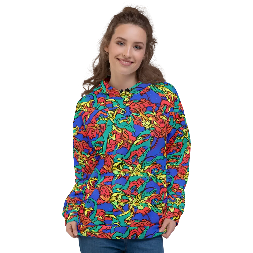 Vivid Bloomstorm on Hoodie — Front