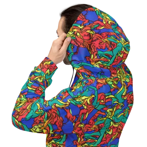 Vivid Bloomstorm on a Hoodie