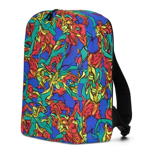 Vivid Bloomstorm on a Minimalist Backpack