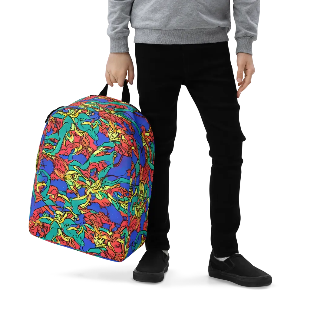 Vivid Bloomstorm on Minimalist Backpack — Zoomed-in