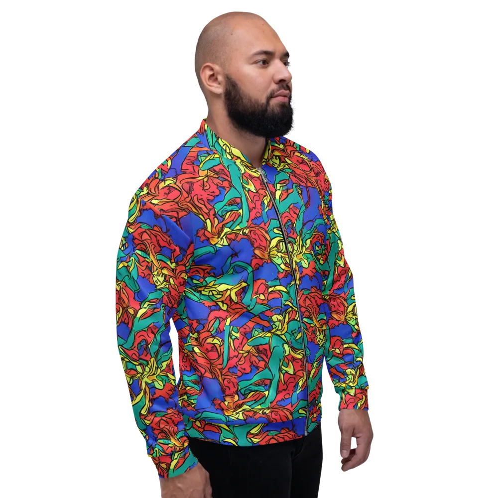 Vivid Bloomstorm on Bomber Jacket — Right