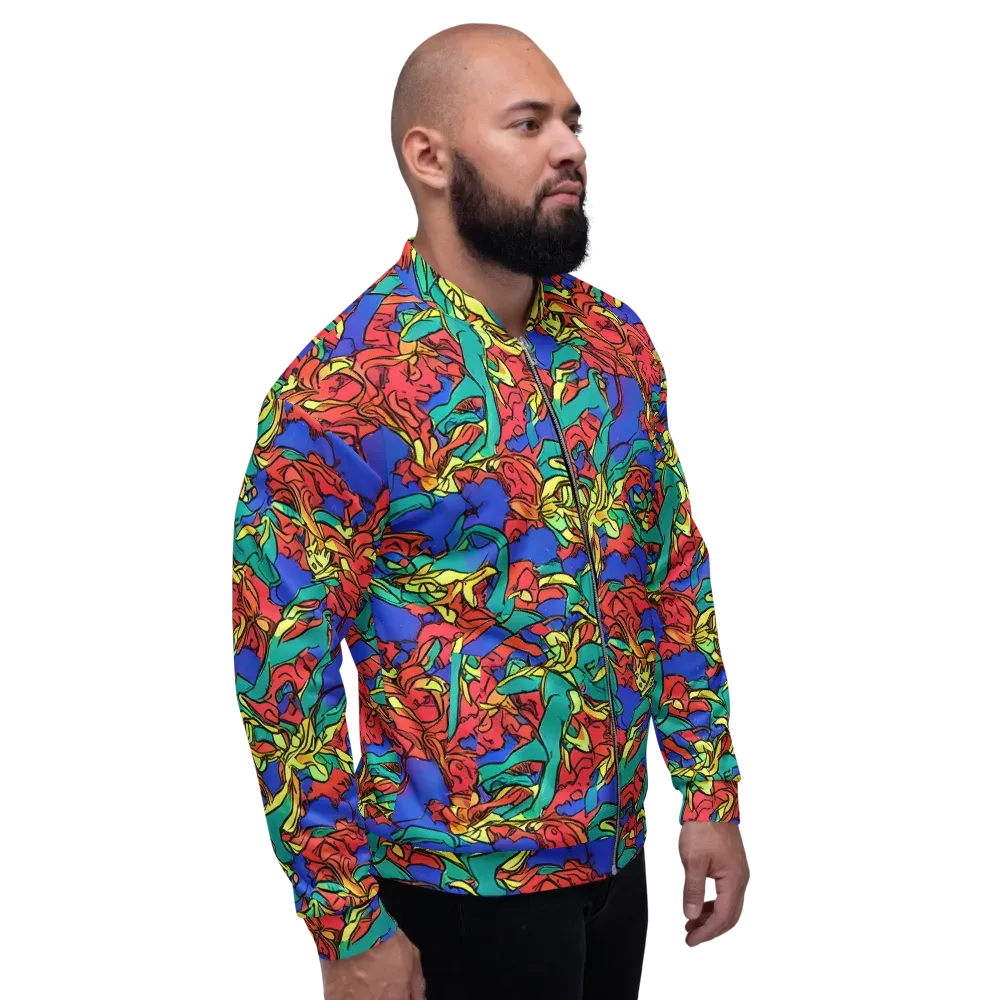 Vivid Bloomstorm on Bomber Jacket — Right