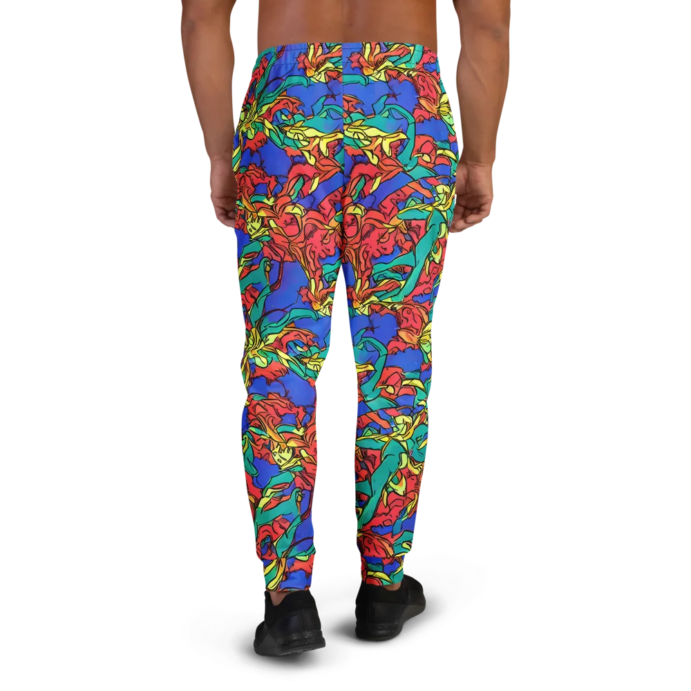 Vivid Bloomstorm on Men's Joggers — Back