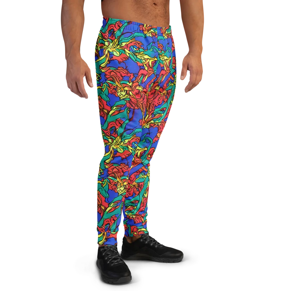 Vivid Bloomstorm on Men's Joggers — Right