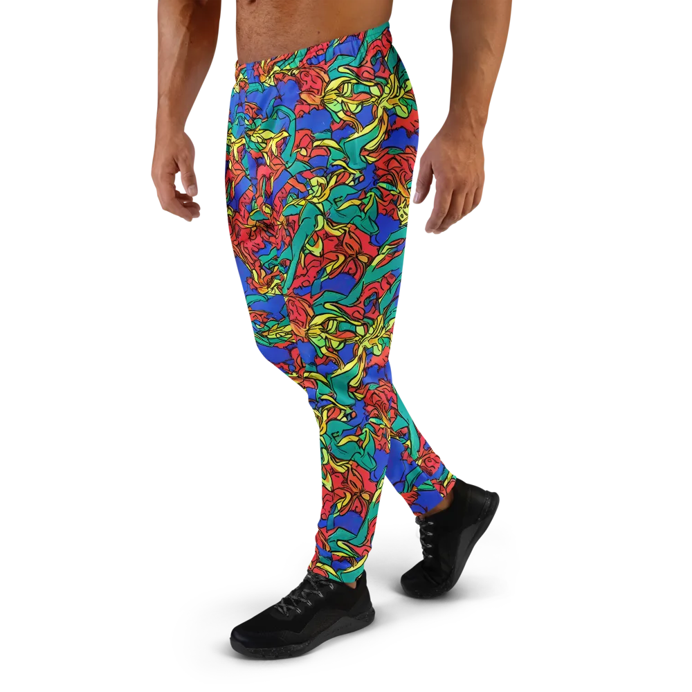 Vivid Bloomstorm on Men's Joggers — Left