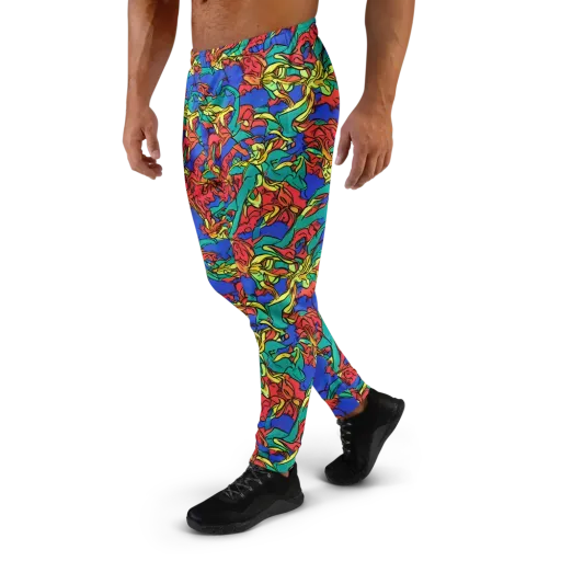 Vivid Bloomstorm on a Men's Joggers