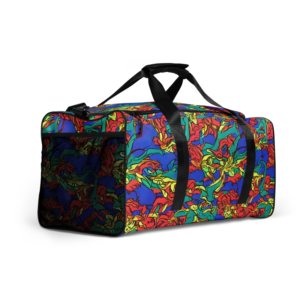 Vivid Bloomstorm on Duffle Bag — Right Front