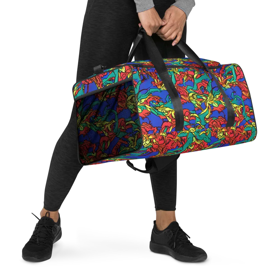 Vivid Bloomstorm on Duffle Bag — Right Front
