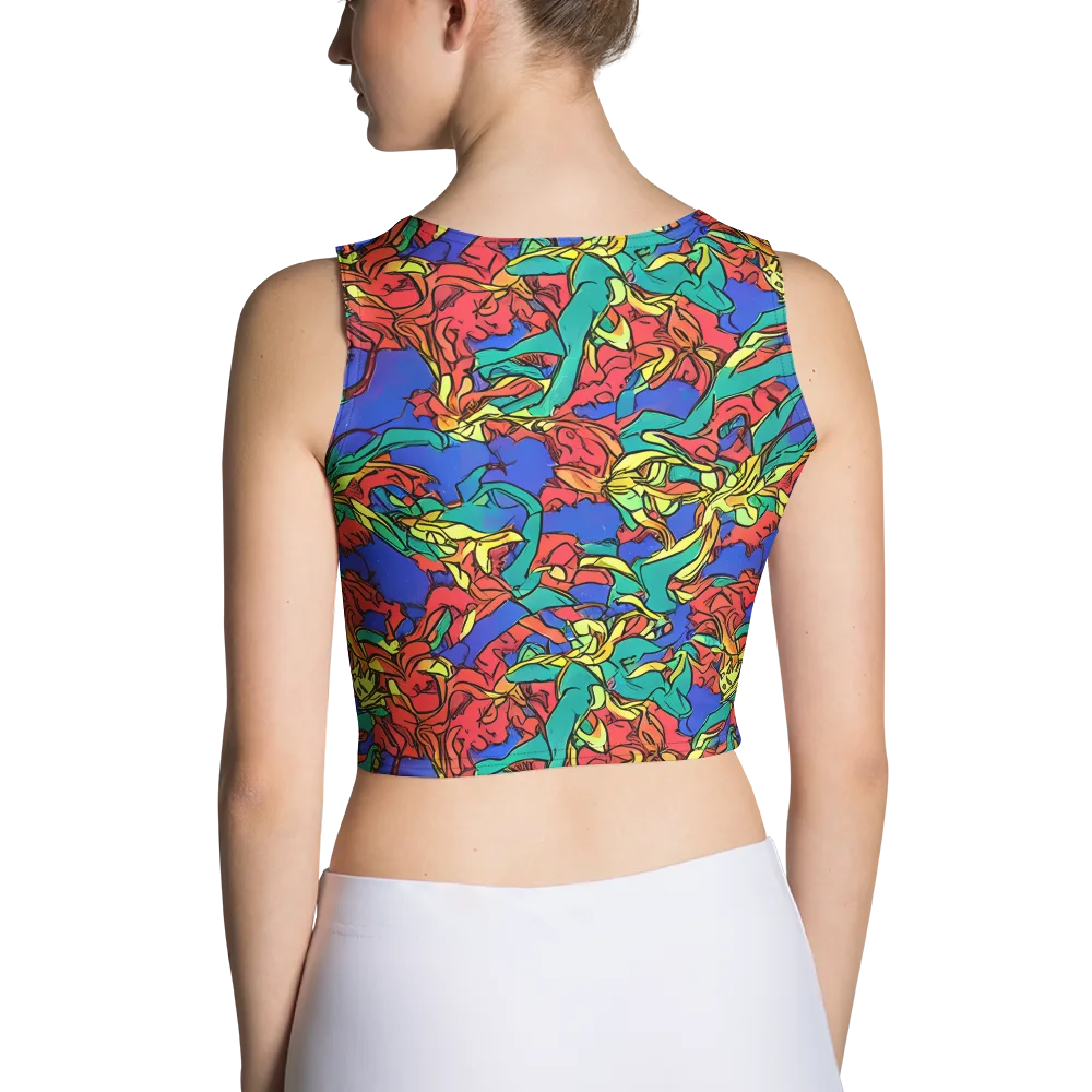 Vivid Bloomstorm on Crop Top — Back