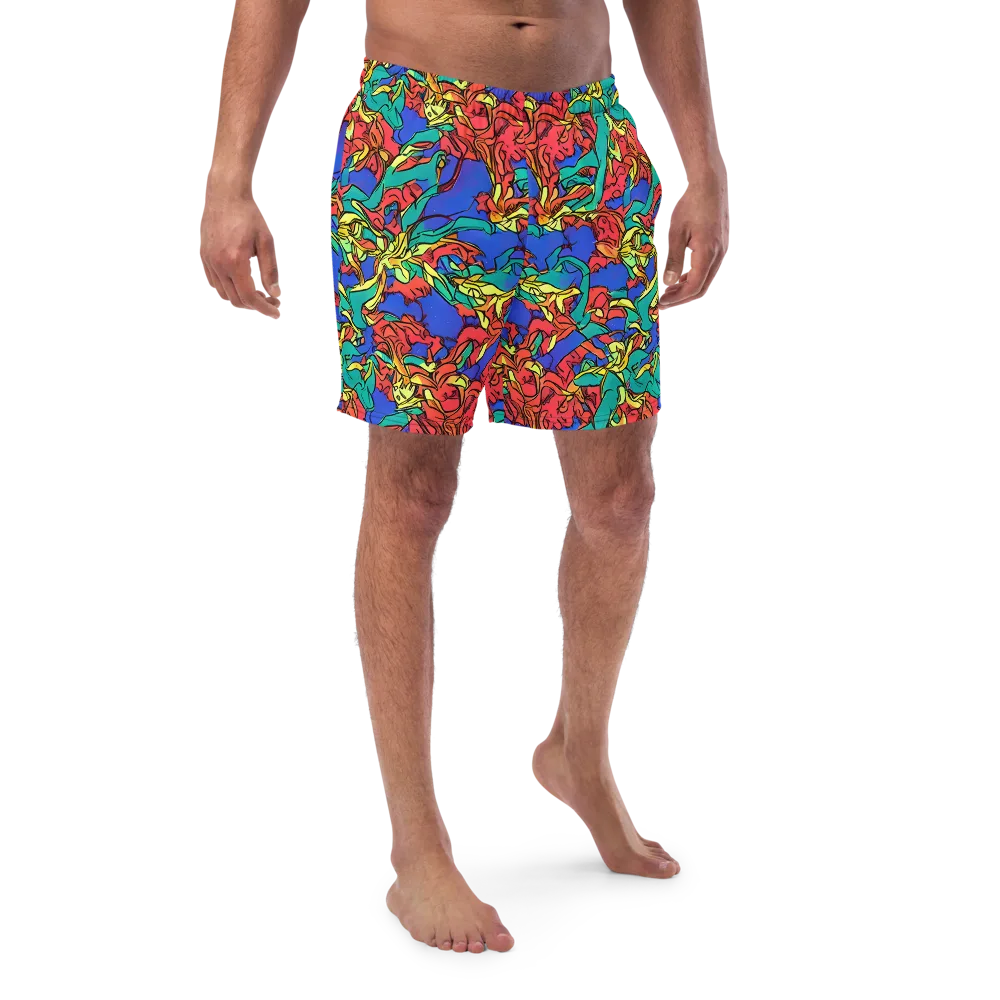 Vivid Bloomstorm on Swim Trunks — Front