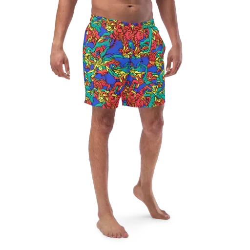 Vivid Bloomstorm on a Swim Trunks