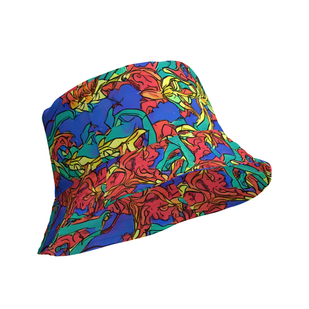 Vivid Bloomstorm on Reversible Bucket Hat — Product details Outside