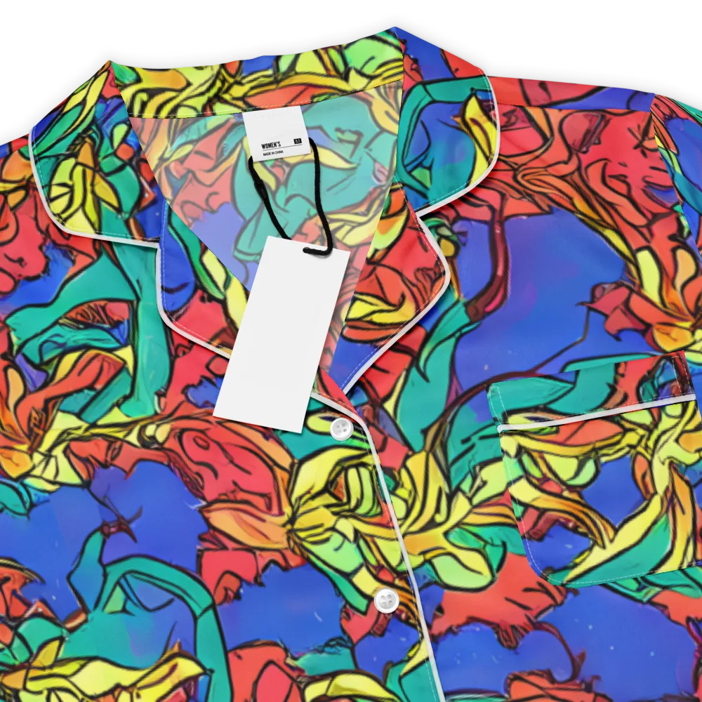 Vivid Bloomstorm on Women's Short Sleeve Pajama Top — Product details