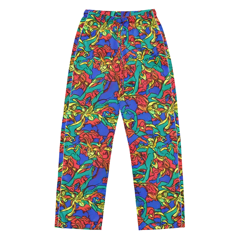 Vivid Bloomstorm on Women's Pajama Pants — Front