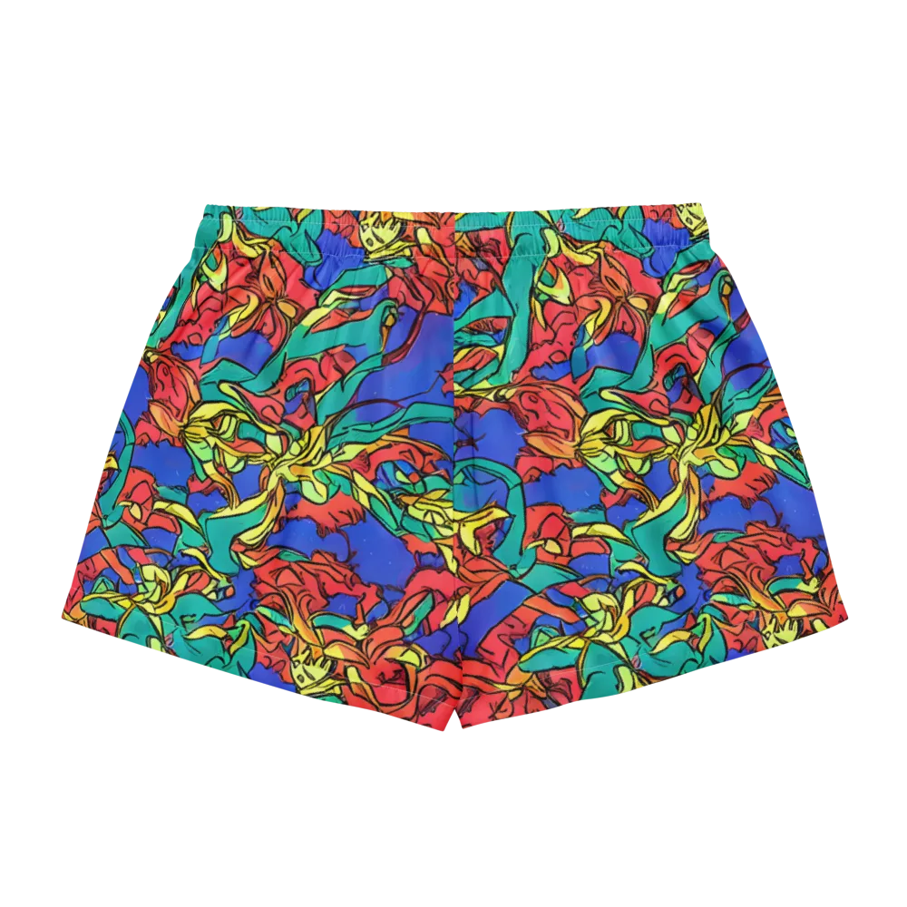 Vivid Bloomstorm on Women's Pajama Shorts — Back