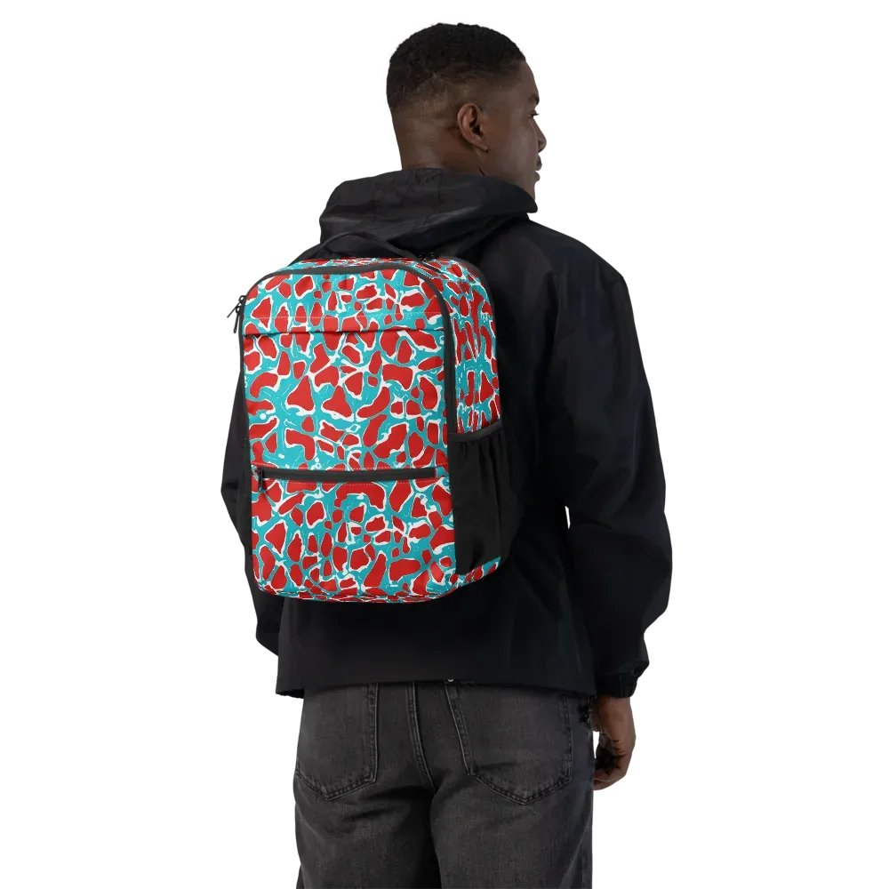 Turquoise Rapture on Utility Backpack — Back