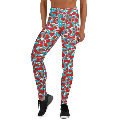 Turquoise Rapture on a Yoga Leggings