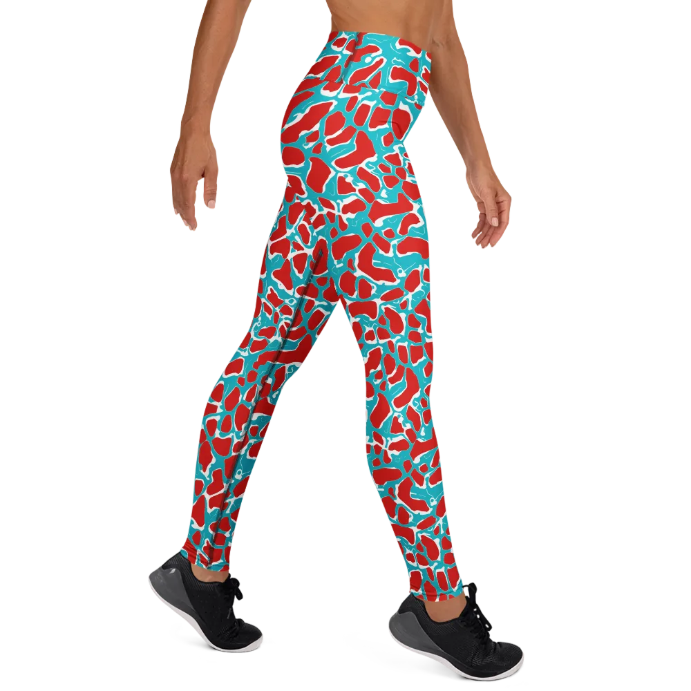 Turquoise Rapture on Yoga Leggings — Right