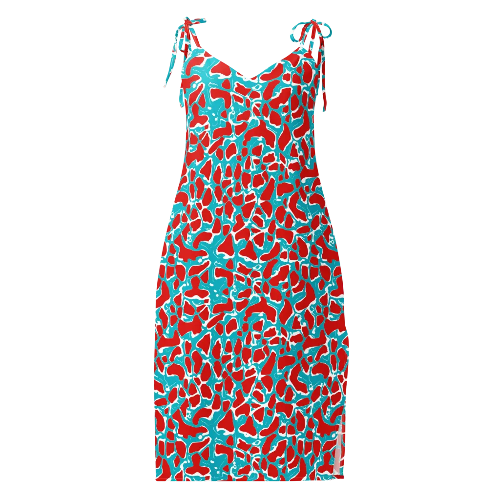 Turquoise Rapture on Slip Dress — Front