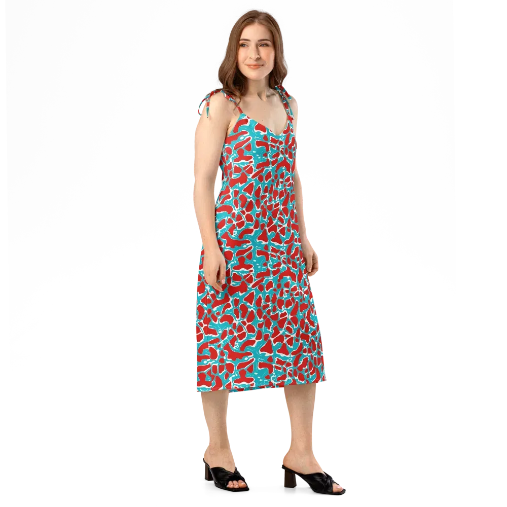 Turquoise Rapture on Slip Dress — Right Front