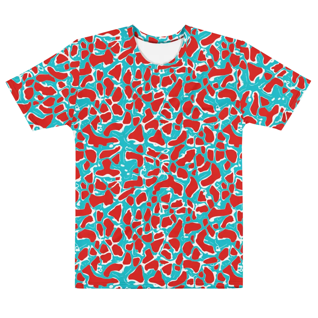 Turquoise Rapture on Men's Cotton Crew Neck T-Shirt — Front