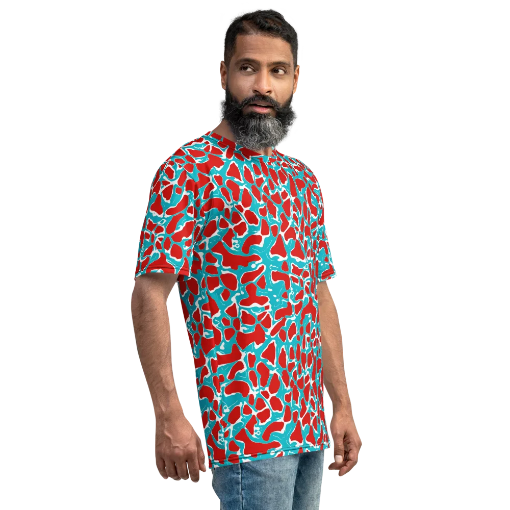 Turquoise Rapture on Men's Crew Neck T-Shirt — Right