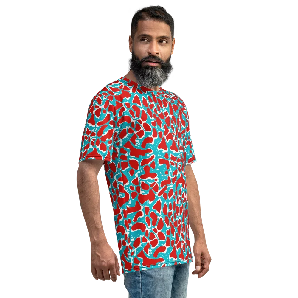 Turquoise Rapture on Men's Crew Neck T-Shirt — Right