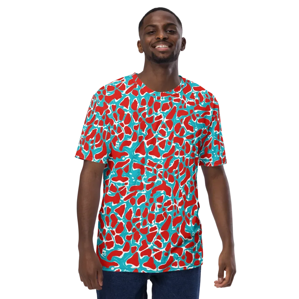 Turquoise Rapture on Men's Crew Neck T-Shirt — Front