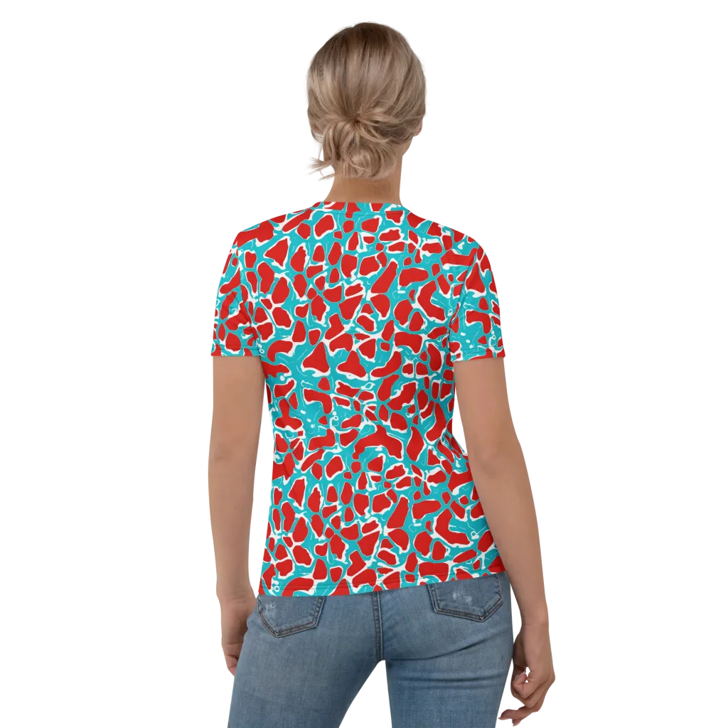 Turquoise Rapture on Women's Crew Neck T-Shirt — Back